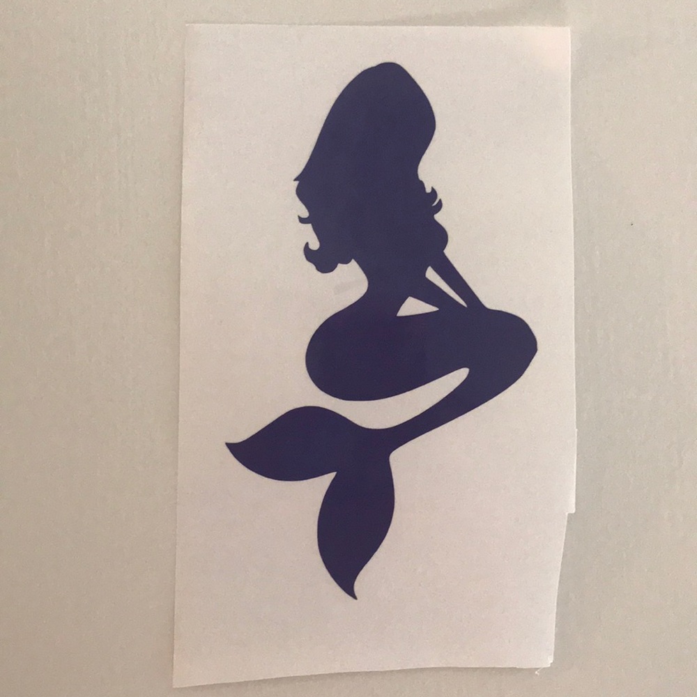 π΄ Mermaid Pin Up Vinyl Sticker π§π»ββοΈ Purple - Picture 2 of 3